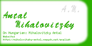 antal mihalovitzky business card